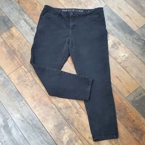 Simply Vera Vera Wang Skinny Ankle Black Jeans Size 14
